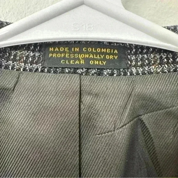 OSCAR DE LA RENTA Mens Grey Checkered Coat Suit Blazer 42L 100% Wool - Picture 3 of 11